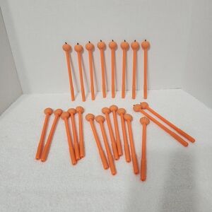22 Piece Orange Pumpkin Topper Pens Black Ink Party School Office Fall New